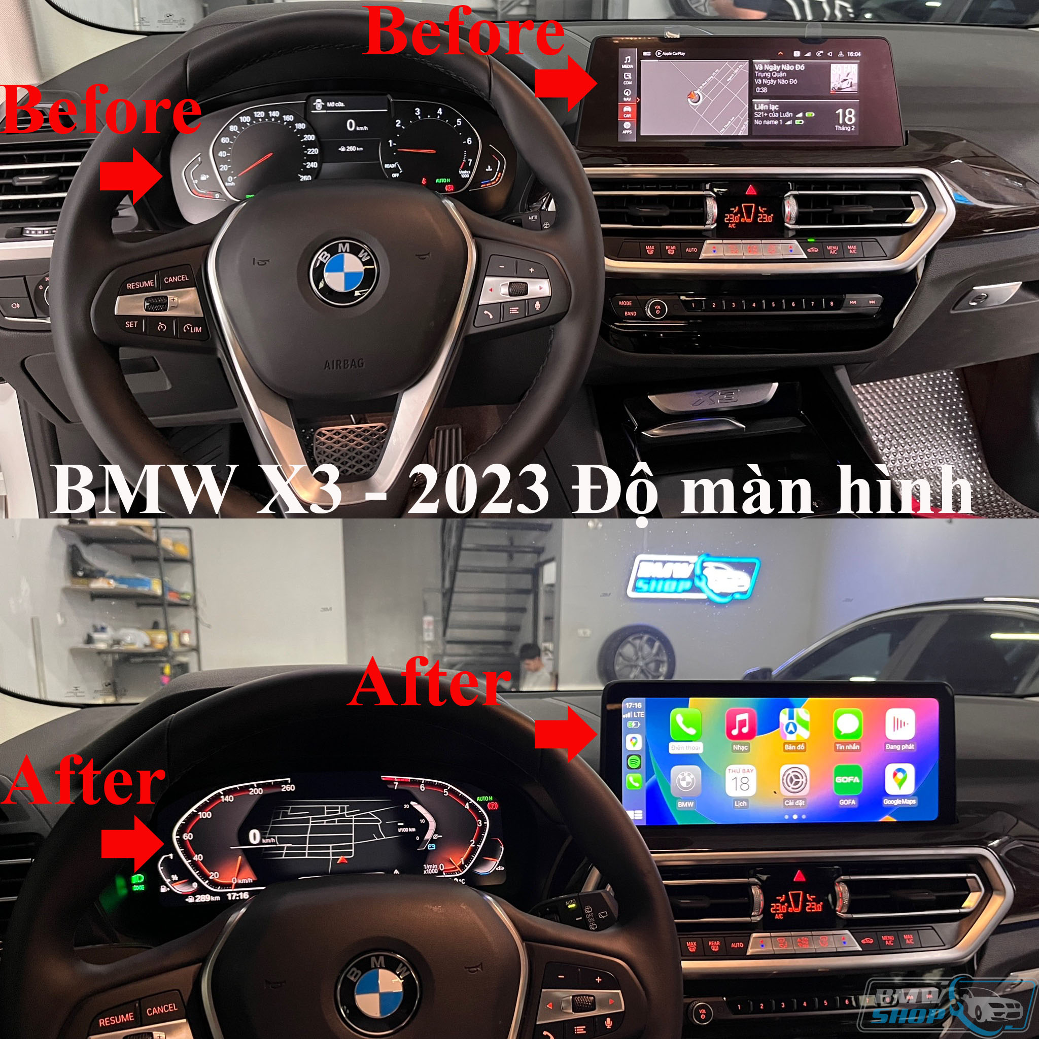 Màn hình giải trí 10.25 inch cho BMW X3 sDrive20i 2023